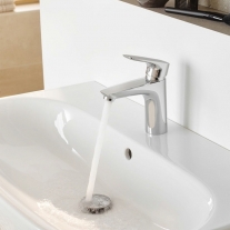 Baterie lavoar Kludi, Pure & Solid, fără ventil, 100 mm, crom